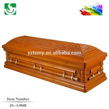 Quality finest solid wood construction well carved casket